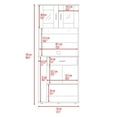 thumbnail image 4 of Capienza Pantry Cabinet, Two Shelves, Double Door, One Drawer, Three Side Shelves White, 4 of 5