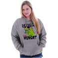 thumbnail image 4 of Caution Cool Dinosaur Always Hungry Unisex Plus Fleece Graphic Hoodie Brisco Brands 3X, 4 of 5