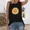 thumbnail image 1 of CEHVOM Womens Tank Tops Casual Loose Fit Plus Size Sunflower Printed Tee Shirts, 1 of 5