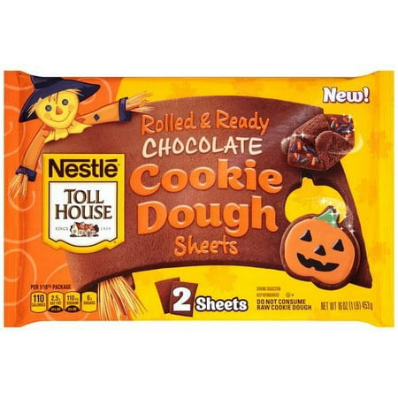 Nestle Toll House Rolled & Ready Halloween Chocolate Cookie Dough Sheets, 16 Oz., 2 Count