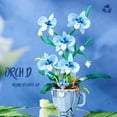 thumbnail image 3 of BrixVibe Orchid Flower Bouquet Building Set Compatible with Lego Botanical Collection Blue for Girls Adults, 3 of 9