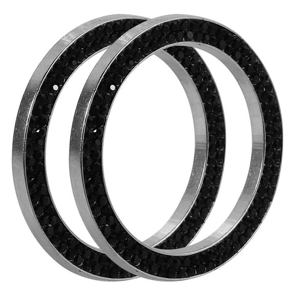 KAJNBN Sophisticated Car Accessories Bling Zinc Alloy Rhinestone Push Start Button Cover 1.6x1.6x0.1in 1 Pair