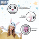 thumbnail image 4 of Gorro de felpa RM REGALOMEX con orejas Movibles y luces blanco Mediano, 4 of 7