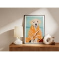 thumbnail image 2 of Labrador Retriever Puppy in Bathrobe Poster Print Cute Dog Wall Art Animal Lover Gift Puppy in Towel Art Dog Portrait Print Baby Animal Art - Poster Unframed, 2 of 3