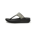 thumbnail image 2 of Fitflop Womens Lulu Glitter Splash Glitter Wedge Flip-Flops Black 8 Medium (B,M), 2 of 3