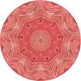 thumbnail image 1 of Ahgly Company Indoor Round Patterned Bean Red Area Rugs, 4' Round, 1 of 6