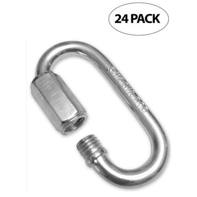 Yardware etcetera Quick Links 3/16 inch Zinc Plated 24 Pack - 620 Pound Working Load Limit- Chain Links