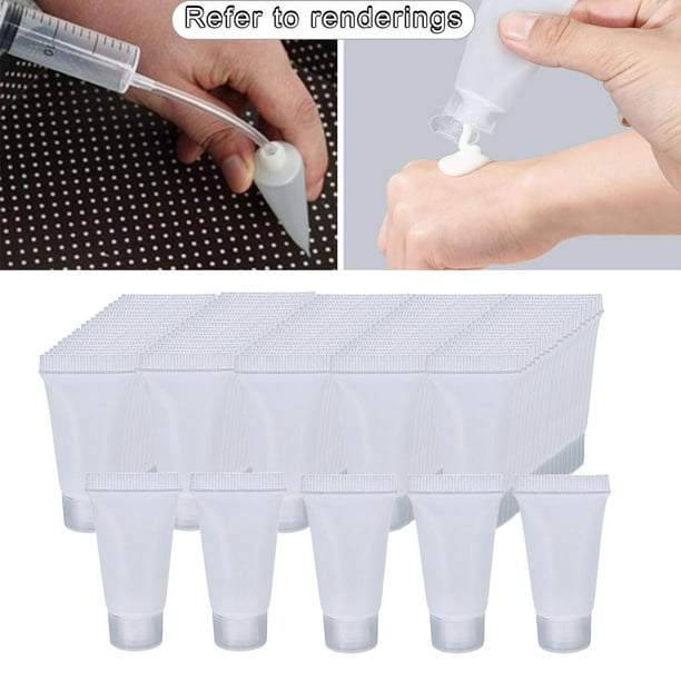100 piezas vacías tubos blandos botella 5ml contenedor recargable crema solar Blanco brillante shamjiam Botella recargable vacía