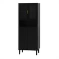 thumbnail image 6 of SainSpeed Bathroom Cabinet, Bathroom Floor Cabinet With Open Shelf, Large Display Cabinet With 2 Glass Display Door & 2 Doors, Kitchen Cupboard, Storage Cabinet For Living Room, 6 of 9