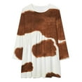 thumbnail image 2 of Cow Print Texture Loose Dress Evening Dress Summer Dresses for Women Luxury Dress Long Sleeved Dress, 2 of 4