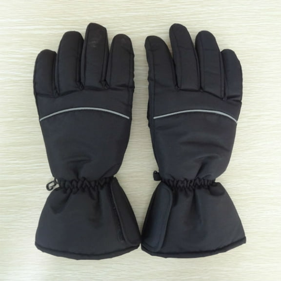 Winter Heated Gloves For Men Thermal Warm Thicken Touchscreen Double Side Heating Glove Hiking Running Cycling (XL, Black)