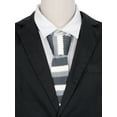 thumbnail image 4 of INSPIRE CHIC Father's Day Men's Stripe Ties Flat Skinny Stripe Knit Neckties for Business Casual Black Grey White One Size, 4 of 4