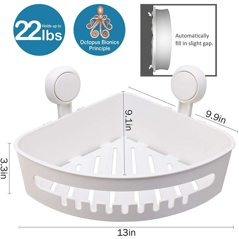 TAILI Shower Caddy with Vacuum Suction Cup Drill-Free Removable Shower Shelf