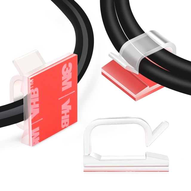 Clips de alambre para cables, adhesivo XHF, transparente, 120 unidades, para exteriores, 5/8 pulgadas