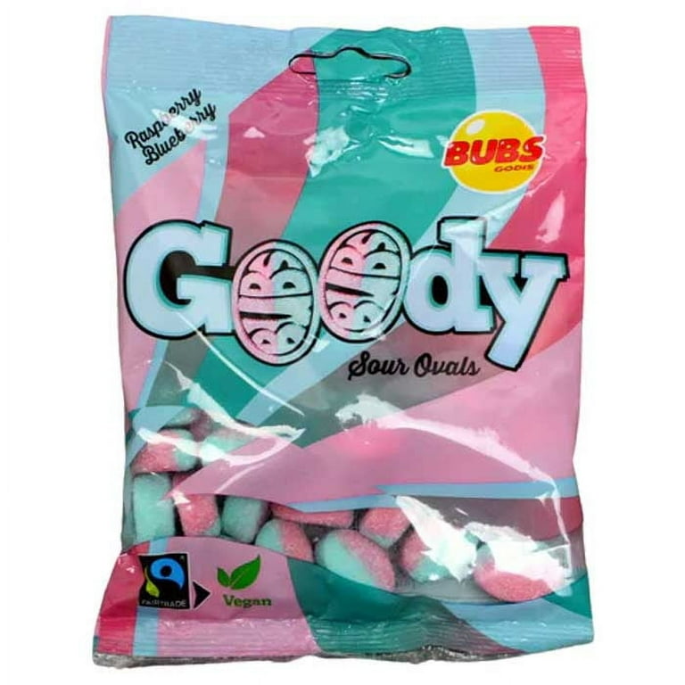 BUBS Godis: Sour Strawberry Vanilla Goody Ovals (90g)