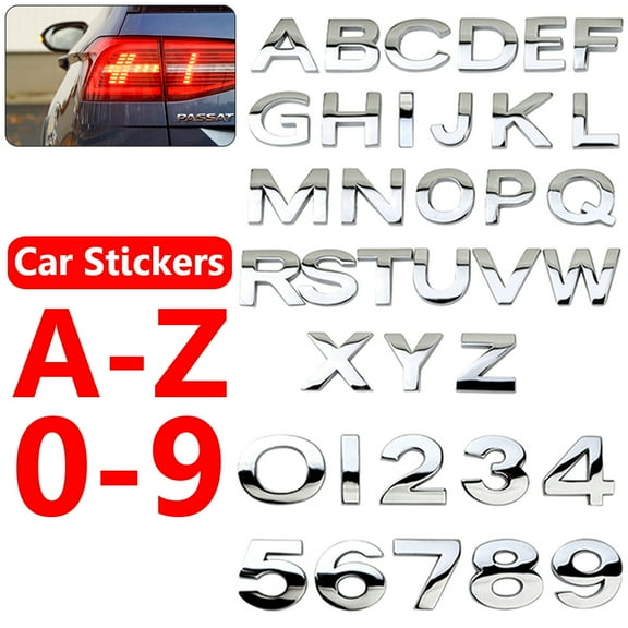 Soumake Number Letter Self-Adhesive Auto Sticker Car Badge Decals Emblem Decoration Practical