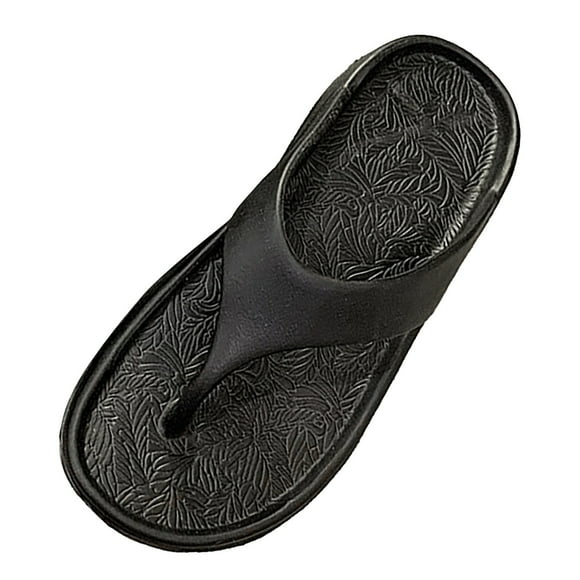 nsendm Women Shoes Adult Female Raiders Slippers for Women Men's and Women's Summer Soft Soled Thick Soled Slope Heel Beach Womens Slide on Slippers Black 7.5