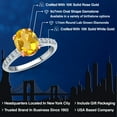 thumbnail image 2 of Gem Stone King 10K Two Tone Gold Yellow Citrine and Lab Grown Diamond Engagement Ring for Women | 1.70 Cttw | Oval 9X7MM | Gemstone November Birthstone | Size 7, 2 of 6