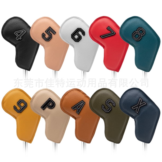 Cubierta de varilla de hierro con borde de aceite, cubierta de palo de golf, accesorios para palos de golf, 10 piezas, cubierta protectora de PU