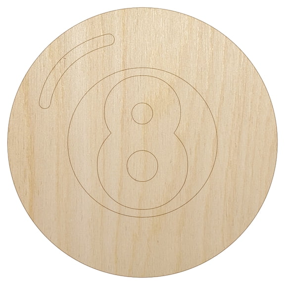 8 Eight Ball Billiards Pool Wood Shape Unfinished Piece Cutout Craft DIY Projects - 4.70 Inch Size - 1/8 Inch Thick
