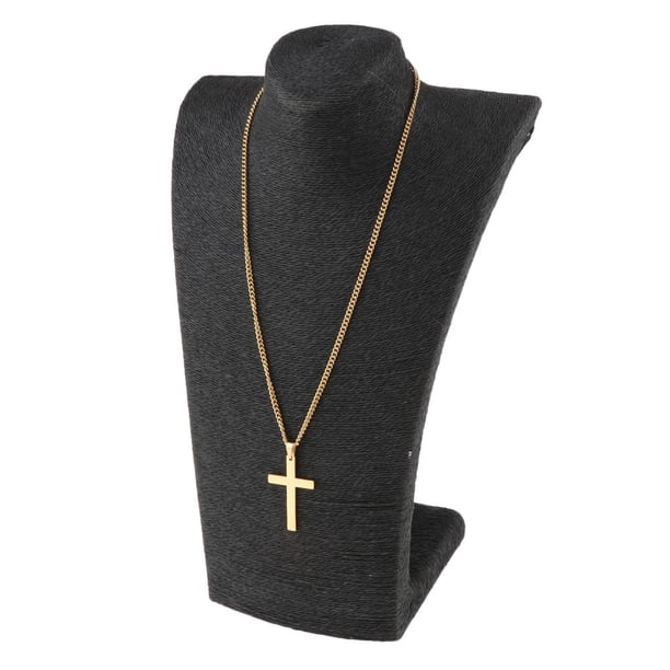Collar con Colgante Religioso de Cruz de Crucifijo de Oración Cristiana de acero Inoxidable Oro Salvador Collar con crucifijo cruzado