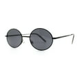 thumbnail image 3 of Classic Small Oval Spring Hinge Metal Rim Sunglasses All Black, 3 of 4