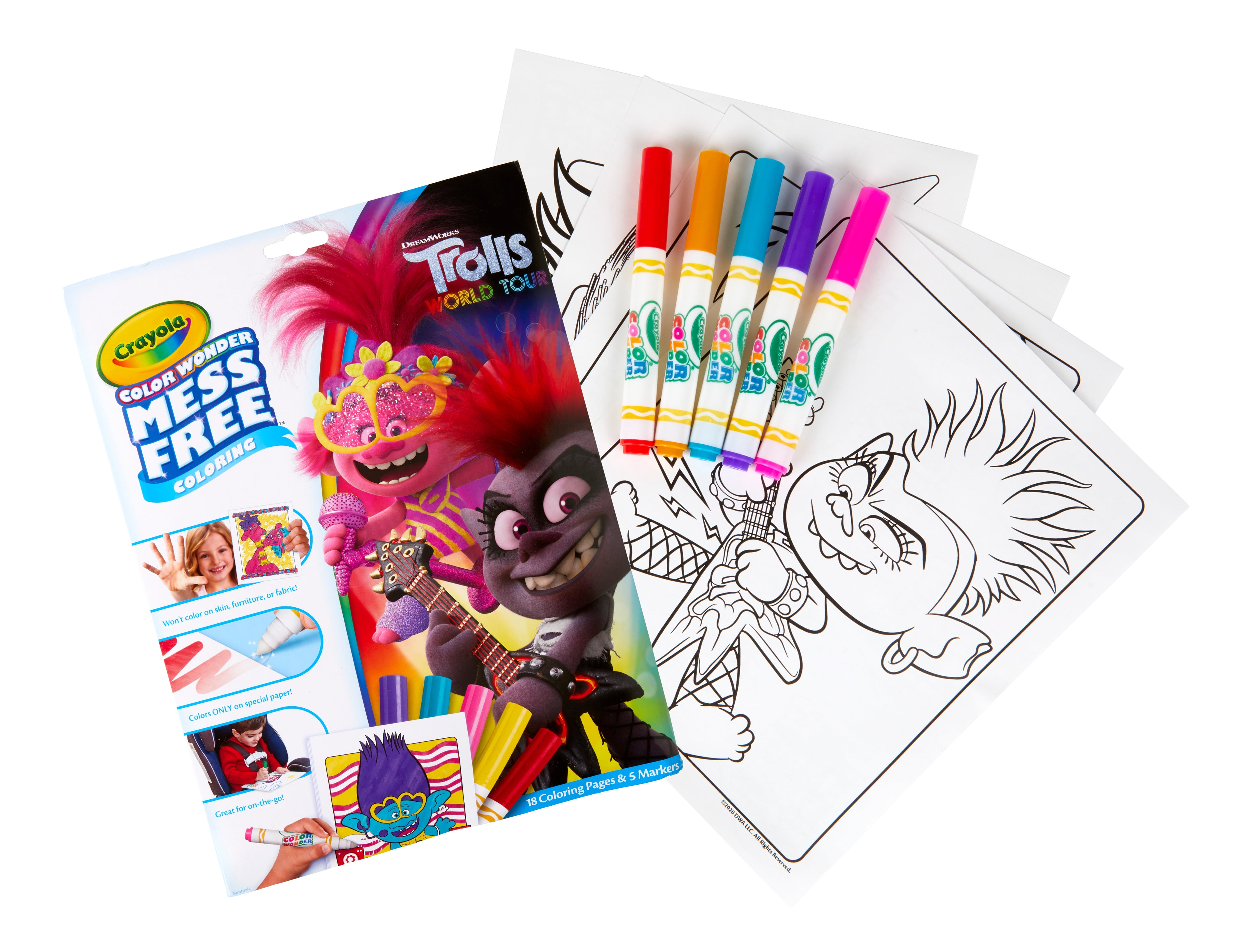 Trolls World Tour Play Pack 2 Colouring Pads 4 Coloured Pencils Activity Pack 