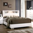 thumbnail image 3 of Traditional Style White Classic High Gloss Lacquer Queen Size Bed 2x Nightstands Bedroom Furniture Solid wood Shelf HB, 3 of 6