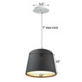 thumbnail image 2 of 14" W 2 Light Pendant Granite Gray Burlap Shade with Diffuser, White Cord, 2 of 5