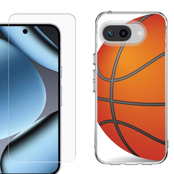 ShockProof Phone Case for Google Pixel 10a, with Screen Protector, by OneToughShield - Basketball