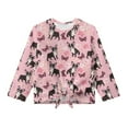 thumbnail image 5 of Xixirimido Butterfly Bulldog Floral Pink Printed Girls Casual Long Sleeve Shirts Knot Tie-hem Tunic Tops Crewneck Tees Blouses Girls Fashion Clothes, Size 7-8, 5 of 7