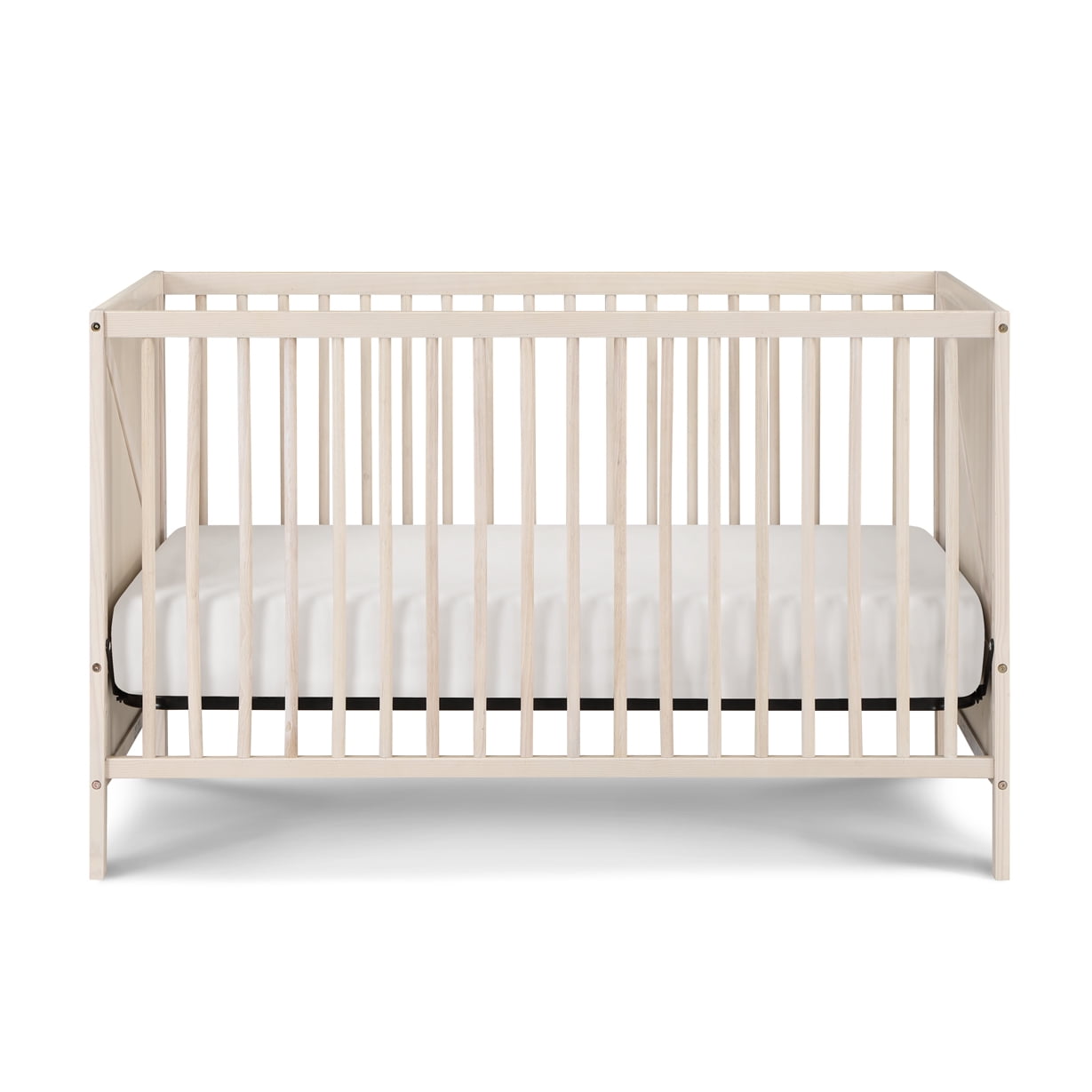 Suite Bebe Pixie Zen 3-in-1 Convertible Baby Wooden Crib With Round Spindles, in Washed Natural