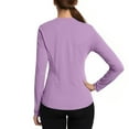thumbnail image 4 of UV SPF Long Sleeve Sun Shirt for Women Crew Neck Slim Fitted Sun-Protective Clothing with Thumb Holes Rash Guard UV SPF Tees Shirts Quick Dry Blouses with Thumb Holes, 4 of 7