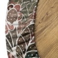 thumbnail image 5 of Ambesonne Floral Scene Fitted Round Tablecloth, Jumble Jungle Flowers, 40"- 44" Diameter, Peacock Green Dark Pink, 5 of 5