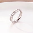 thumbnail image 3 of 4mm 14k Gold Plated Cubic Zirconia Simulated Diamond Princess Cut Channel Set Stackable Eternity Non Tarnish Comfort Band Ring for Women, 3 of 4