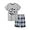 Grey Shark, variant on Toddler Boy Cotton Summer Short Sleeve T-Shirt and Short Set