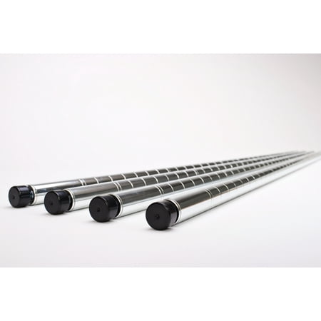 

HSS Steel 30 Long Poles 3/4 Pole Diameter 1.0mm Thickness Chrome 4-Pack Hardware