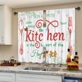 thumbnail image 4 of Christmas Kitchen Curtains Merry Xmas Rustic Farmhouse Country Short Small Fork and Spoon Wooden Plank Rod Pocket Winter Holiday Bedroom Living Room Treatment Fabric 2 Panels 27.5Wx39H Inch, 4 of 6