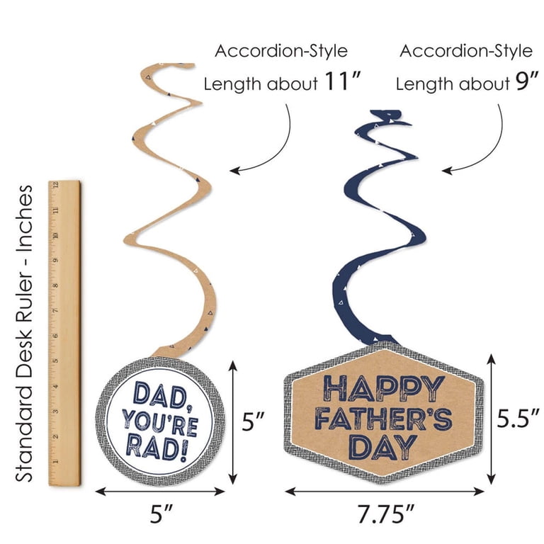 Big Dot Of Happiness My Dad Is Rad – Father’s Day Party Swirl Decorations, Set Of 40 With Hooks