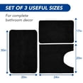 Deconovo Bathroom Rugs Set 3 Pieces Bath Rugs Non Slip, Absorbent Chenille Toilet Bath Mat Set