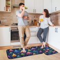 thumbnail image 6 of 2-Piece Kitchen Rugs Set Non-Slip Mats Carpet Floor for Kitchen, Bathroom (19.7"x27.6" & 19.7"x47.2") Colorful Christmas Trees Pattern, 6 of 7