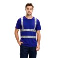 thumbnail image 6 of high vis shirts for Men Quick Dry Hi Vis Reflective Safety Short Sleeve T Shirts Construction Work Shirts with Reflective Strips Royal Blue 3XL, 6 of 6