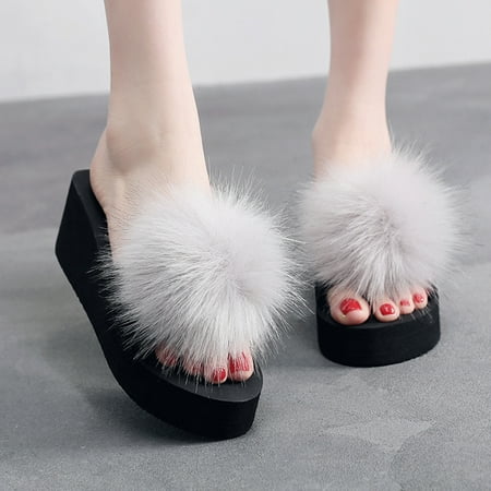 

Women s Wedges Shoes Winter Indoor&Outdoor Non-Slip Slippers Ladies Home Shoes