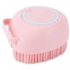 thumbnail image 2 of Cepillo de masaje para champú para mascotas, cepillo de lavado de baño para perros de silicona, cepillo de aseo para gatos para perros y gatos, color rosa, 2 of 12