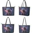 thumbnail image 3 of TSOVTHRID Bear Meteor Galaxy Print Tote Bags for Women Top Handle Satchel Purses Set Purple Hobo Shoulder Handbag with Matching Leather Wallet for Shopping, 3 of 7