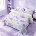 thumbnail image 3 of Erosebridal Groovy Floral Twin Quilt Set, Cute Flower Twin Coverlet Set, Pink Reversible, Pale Blue, 2-Piece (1 Bedspread and 1 Pillowcase), 3 of 7