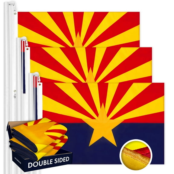 Arizona AZ State Flag 3x5FT 3-Pack Double-sided Embroidered Polyester By G128