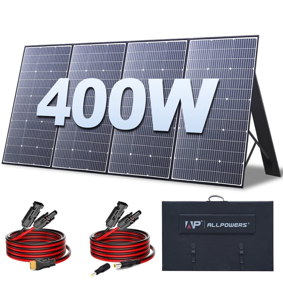 ALLPOWERS 400W 30.5V 13.11A Foldable Solar Panel Kit, Portable Solar Generator Charger with MC-4 Output, IP67 Waterproof for Outdoor Camping, RV, Power Station, Home Use