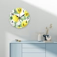 thumbnail image 4 of Watercolor Pineapple and Flower Wall Clock Silent Non Ticking Wooden Wall Clocks Battery Operated 10 Inch Round Wall Decor for Bathroom Kitchen Bedroom, 4 of 8