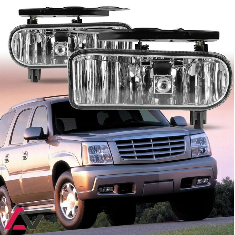  LED Fog Lights Assembly Replacement for [2002 2003 2004 2005  2006] Cadillac Escalade/ Escalade EXT/ Escalade ESV Driving Fog Lamps  (Clear Lens) : Automotive